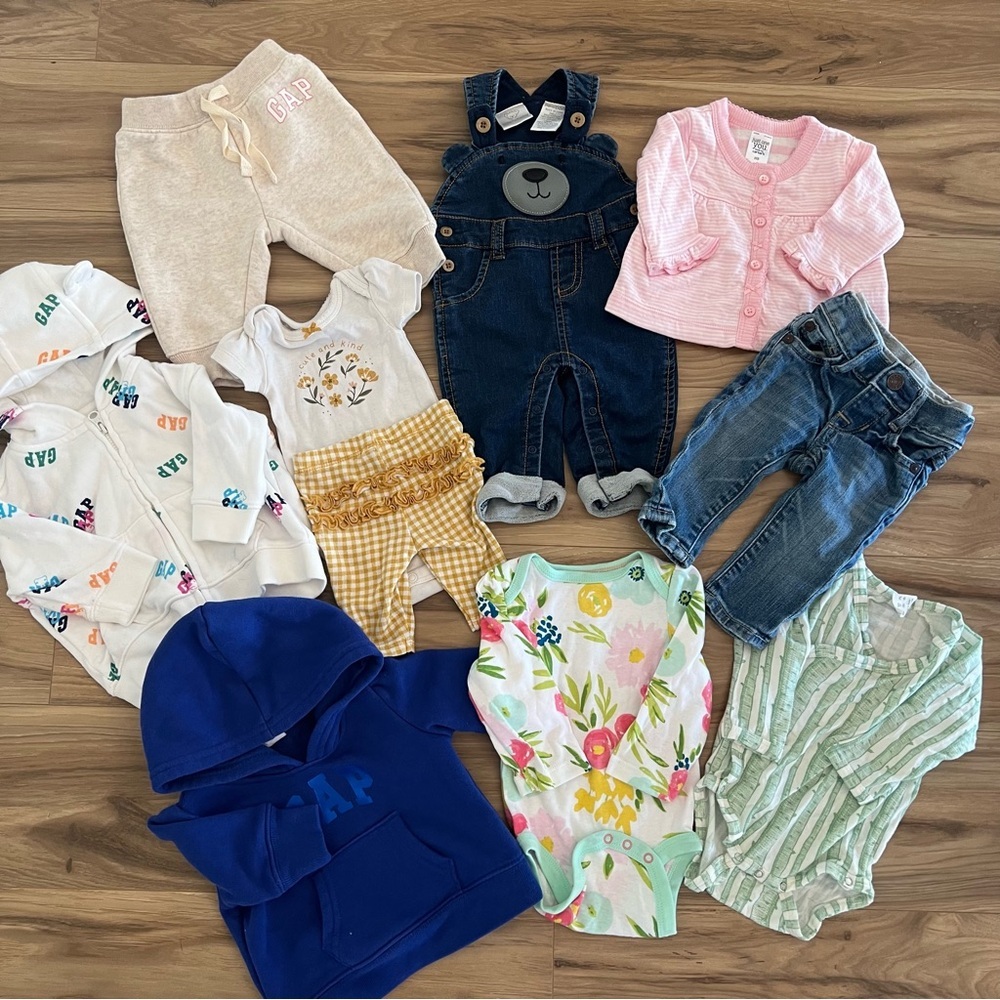 Baby Girl Clothing Bundle Newborn/0-3 Baby Gap Koala Baby Floral Spring Denim